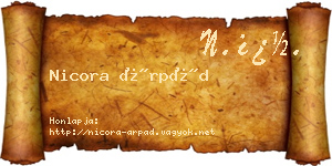 Nicora Árpád névjegykártya